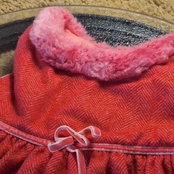 GAP Other - Baby Gap Infant Wool Blend Lined Dress Size 3-6 mos Red faux fur Christmas Santa